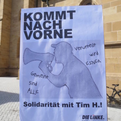 Soli-Aktion für den Nazigegner Tim H. auf dem Kiliansplatz am 17. April 2013